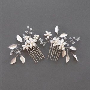 Davie & Chiyo PHOEBE GOLD LEAF Bridal Hair Combs
